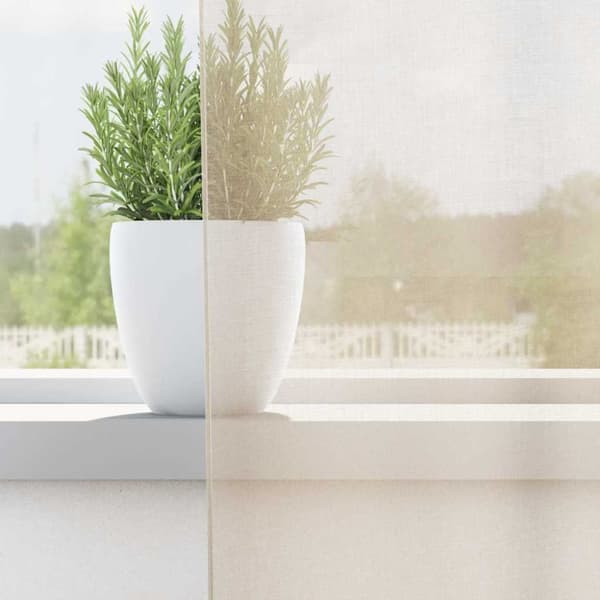 vidaXL voile-gardiner med fane i toppen 2 stk. cremefarvet