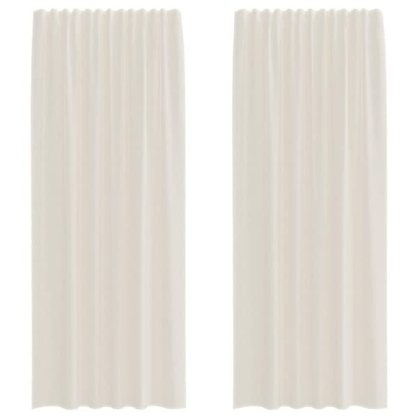 vidaXL voile-gardiner med fane i toppen 2 stk. cremefarvet
