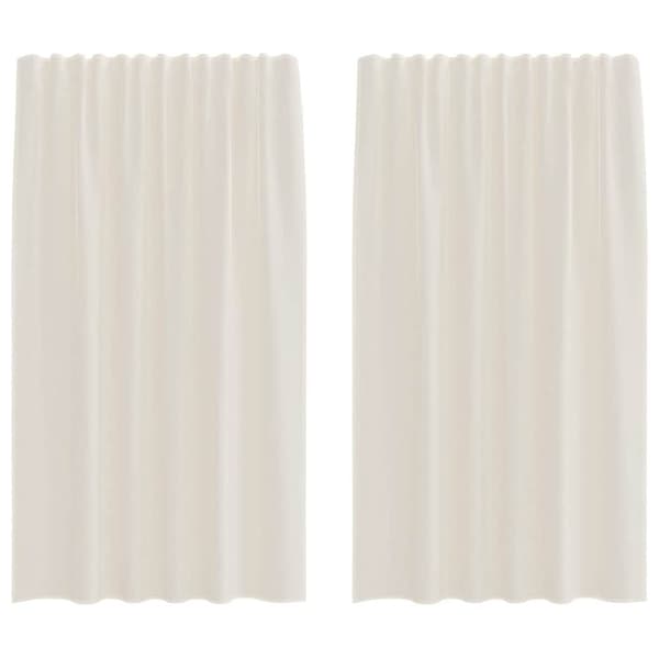 vidaXL voile-gardiner med fane i toppen 2 stk. cremefarvet