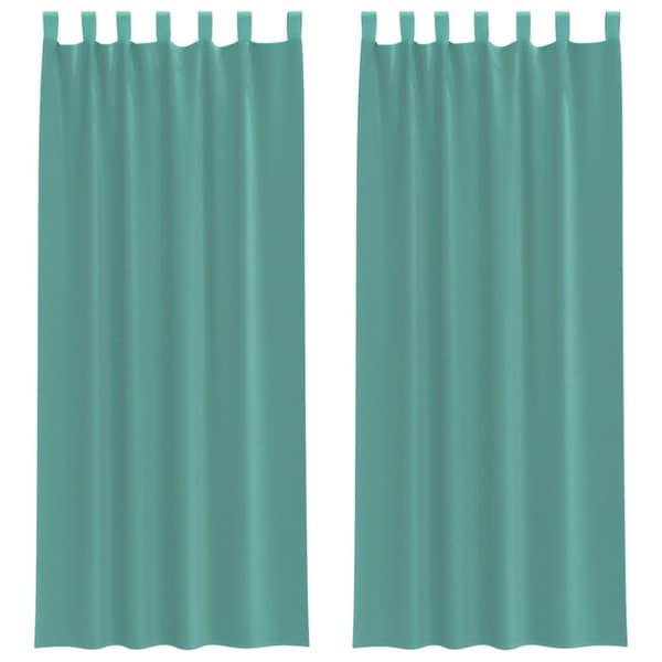 vidaXL Voile gardiner med stanglommer 2 stk turkis