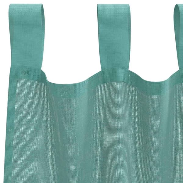 vidaXL Voile gardiner med stanglommer 2 stk turkis