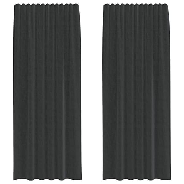 vidaXL voile-gardiner med fane i toppen 2 stk. sort
