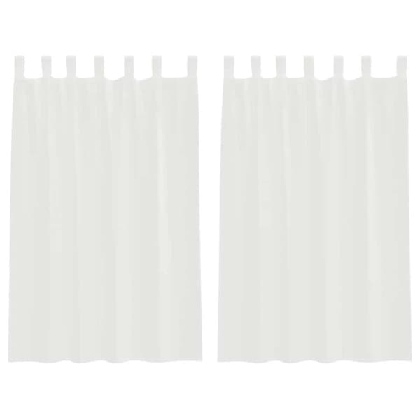 vidaXL Voile gardiner med stångfickor 2 st vit