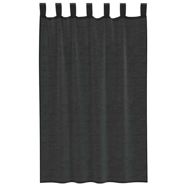 vidaXL voile-gardiner med fane i toppen 2 stk. sort