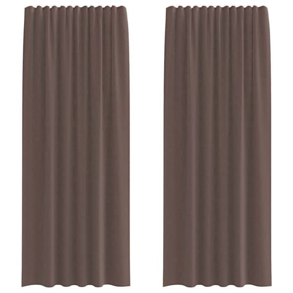 vidaXL voile-gardiner med fane i toppen 2 stk. brun