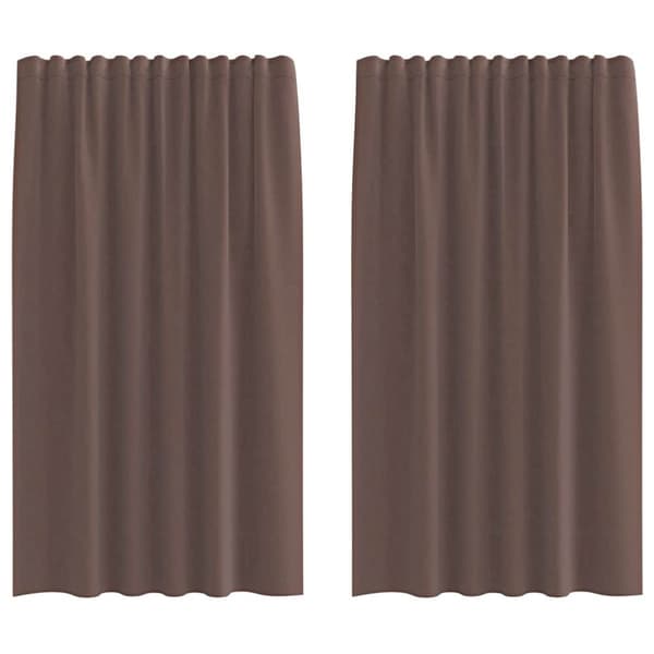 vidaXL Voile gardiner med fliktopp 2 st brun