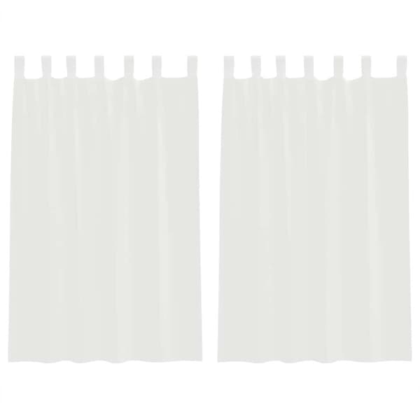 vidaXL Voile gardiner med stångfickor 2 st vit
