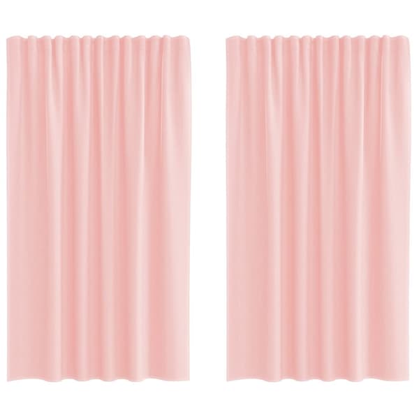 vidaXL voile-gardiner med løkker 2 stk. 140x175 cm lyserød