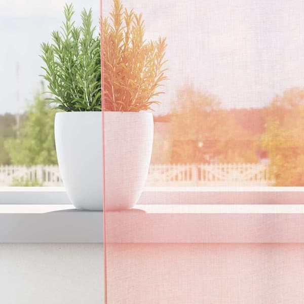 vidaXL voile-gardiner med løkker 2 stk. 140x245 cm lyserød