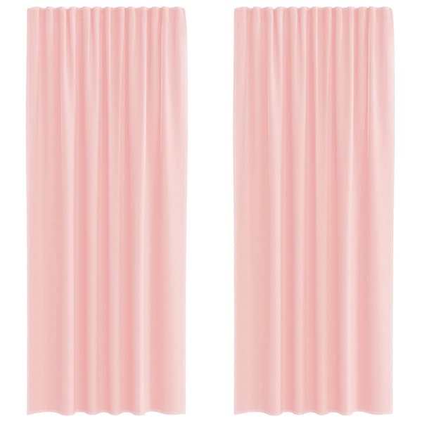 vidaXL voile-gardiner med løkker 2 stk. 140x245 cm lyserød