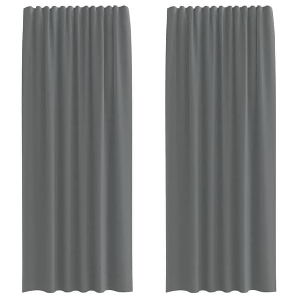 vidaXL Voile gardiner med öglor 2 st mörkgrå 140x225 cm
