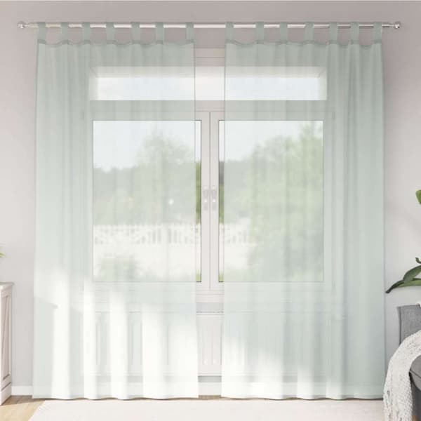 vidaXL Voilegardiner med hemper 2 stk lysegrå 140x225 cm
