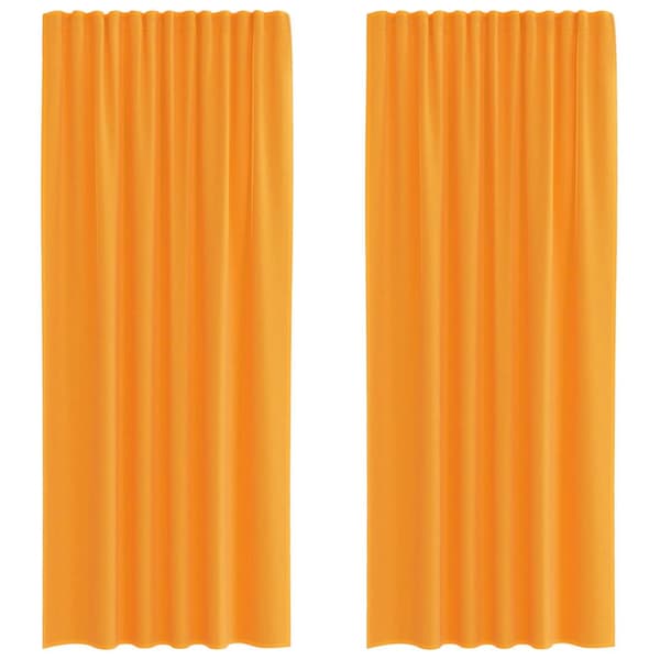 vidaXL Voile gardiner med öglor 2 st orange 140x225 cm