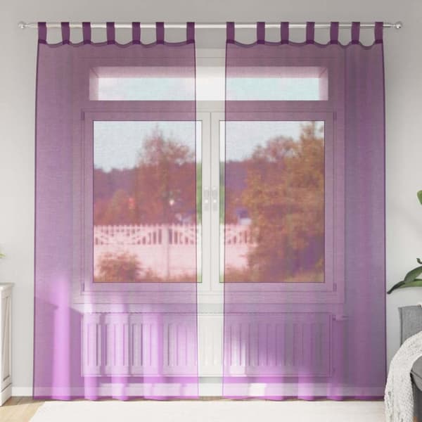 vidaXL voile-gardiner med løkker 2 stk. 140x225 cm lilla