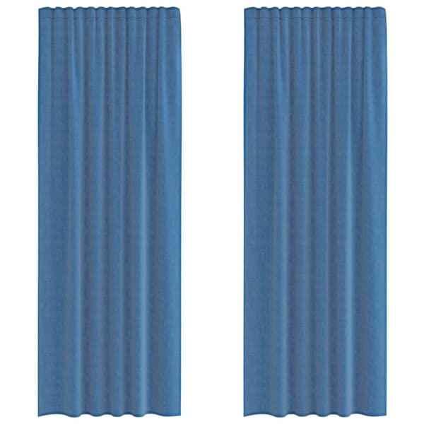 vidaXL voile-gardiner med løkker 2 stk. 140x260 cm kongeblå