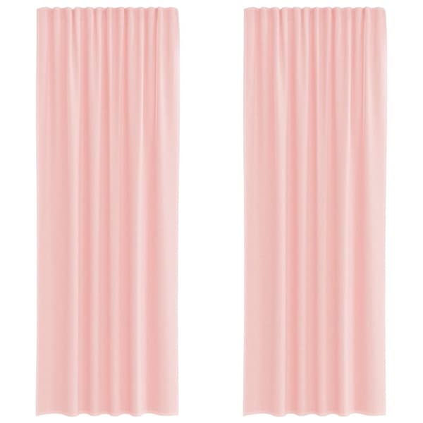 vidaXL voile-gardiner med løkker 2 stk. 140x260 cm lyserød