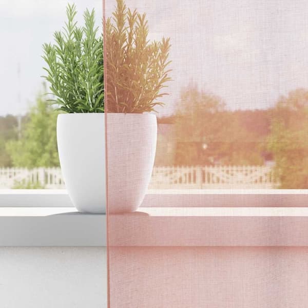 vidaXL voile-gardiner med løkker 2 stk. 140x260 cm lyserød