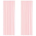 Miniatyrbillede 3 af 9: vidaXL voile-gardiner med løkker 2 stk. 140x260 cm lyserød