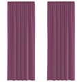 Miniatyrbillede 1 af 9: vidaXL voile-gardiner med løkker 2 stk. 140x260 cm lilla
