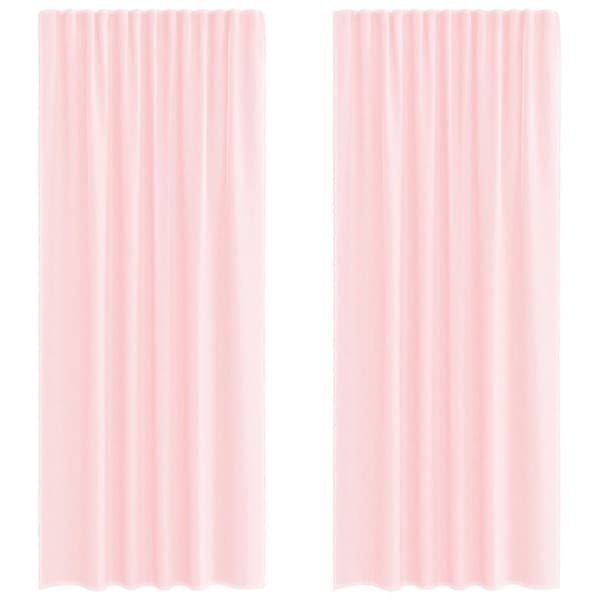 vidaXL voile-gardiner med løkker 2 stk. 140x245 cm lyserød
