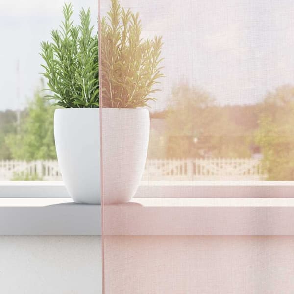 vidaXL voile-gardiner med løkker 2 stk. 140x245 cm lyserød