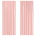 Miniatyrbillede 3 af 9: vidaXL voile-gardiner med løkker 2 stk. 140x225 cm lyserød
