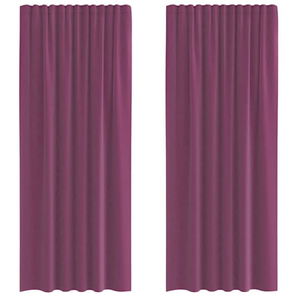 vidaXL Voilegardiner med hemper 2 stk lilla 140x245 cm