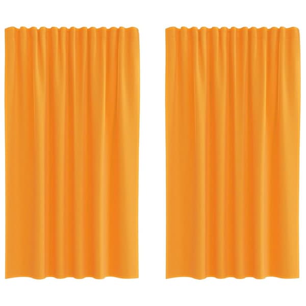 vidaXL Voilegardiner med hemper 2 stk oransje 140x140 cm