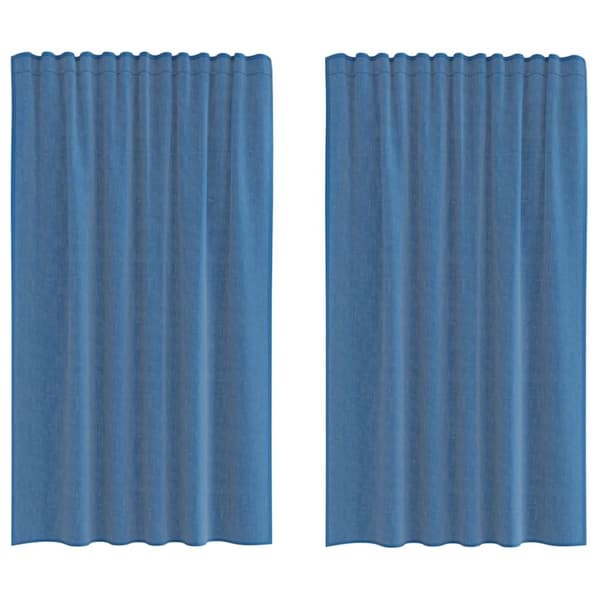 vidaXL Voile gardiner med hemper 2 stk kongeblå 140x175 cm