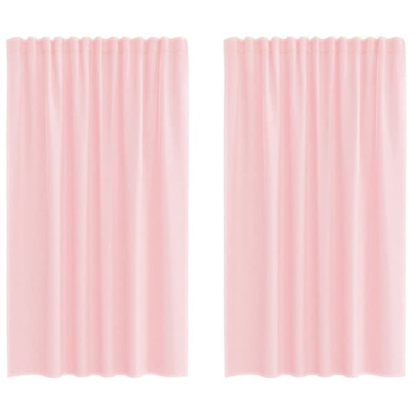 vidaXL voile-gardiner med løkker 2 stk. 140x140 cm lyserød