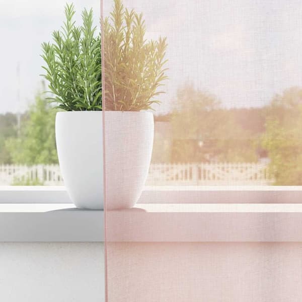 vidaXL voile-gardiner med løkker 2 stk. 140x140 cm lyserød