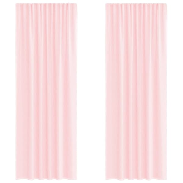 vidaXL Voilegardiner med hemper 2 stk lyserosa 140x260 cm