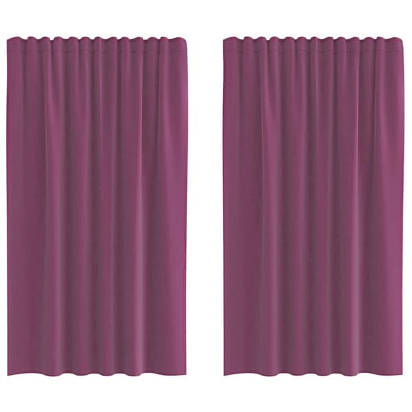 vidaXL Voilegardiner med hemper 2 stk lilla 140x140 cm