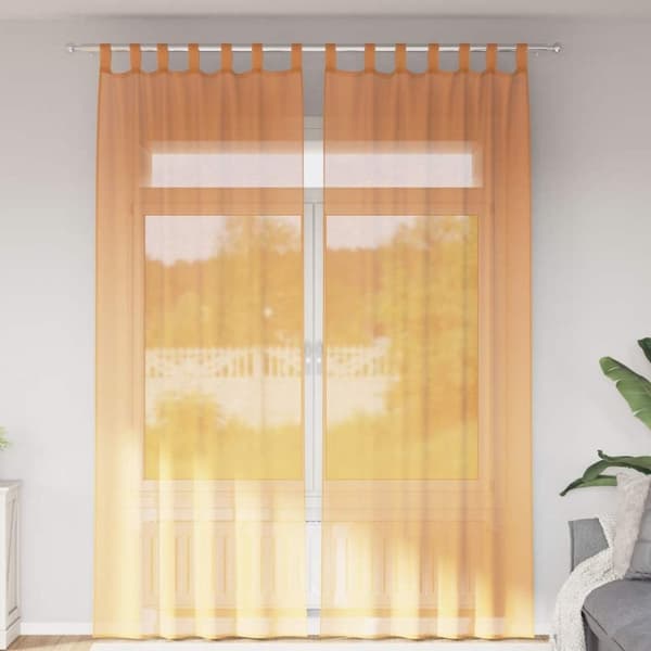 vidaXL Voilegardiner med hemper 2 stk oransje 140x260 cm