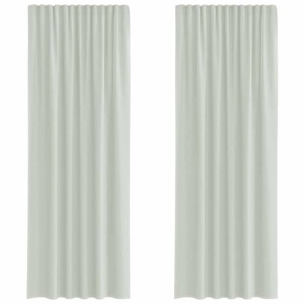 vidaXL Voile gardiner med öglor 2 st ljusgrå 140x260 cm