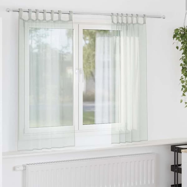 vidaXL Voilegardiner med hemper 2 stk lysegrå 140x175 cm