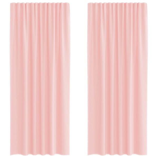 vidaXL Voilegardiner med hemper 2 stk rosa 140x225 cm
