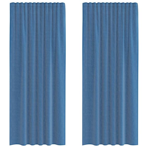 vidaXL Voile gardiner med hemper 2 stk kongeblå 140x245 cm