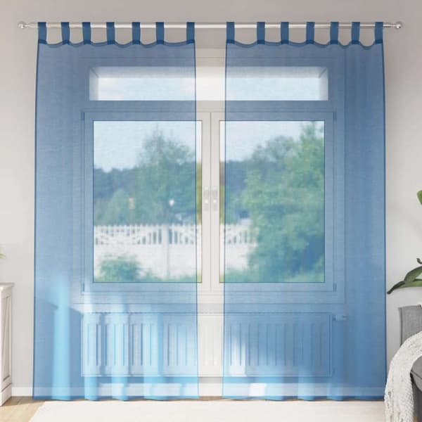 vidaXL Voile gardiner med hemper 2 stk kongeblå 140x245 cm