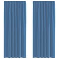 Miniatyrbilde 1 av 9: vidaXL Voile gardiner med hemper 2 stk kongeblå 140x245 cm
