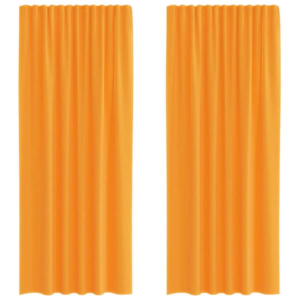 vidaXL Voilegardiner med hemper 2 stk oransje 140x245 cm