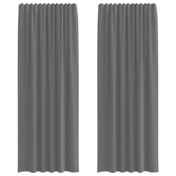 vidaXL Voile gardiner med öglor 2 st mörkgrå 140x260 cm