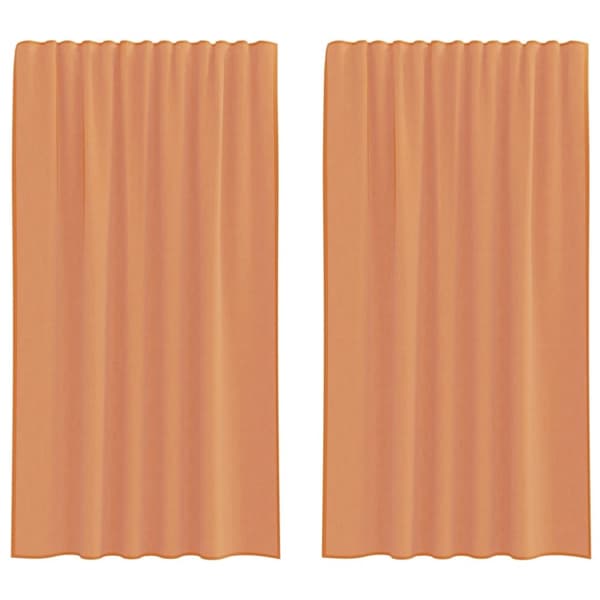 vidaXL voile-gardiner med løkker 2 stk. 140x175 cm terrakottafarvet