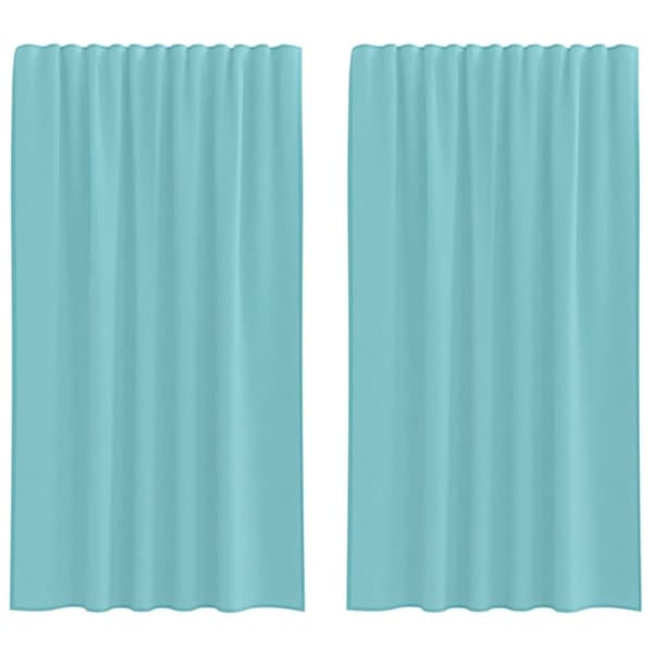 vidaXL voile-gardiner med løkker 2 stk. 140x175 cm turkis