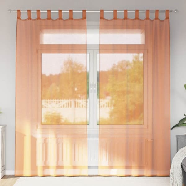 vidaXL voile-gardiner med løkker 2 stk. 140x245 cm terrakottafarvet