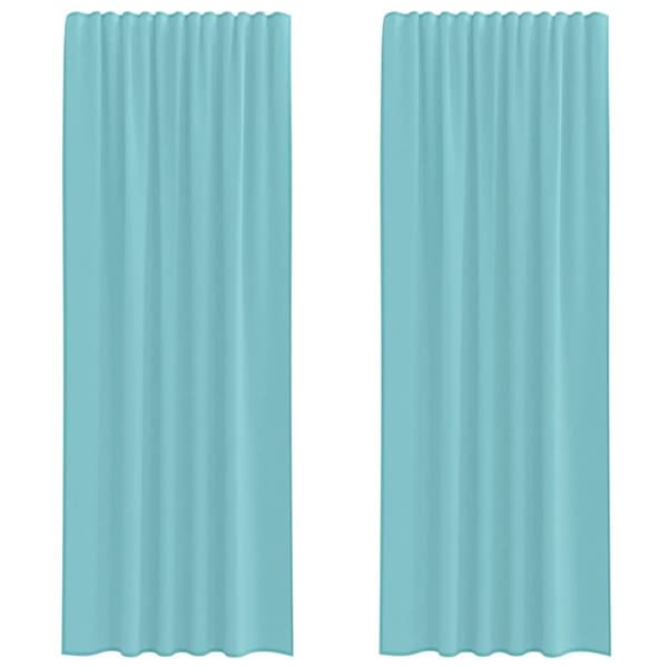 vidaXL voile-gardiner med løkker 2 stk. 140x260 cm turkis