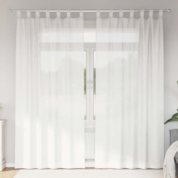 vidaXL voile-gardiner med løkker 2 stk. 140x245 cm hvid