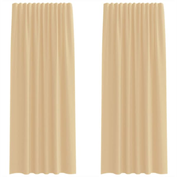 vidaXL voile-gardiner med løkker 2 stk. 140x245 cm sandfarvet
