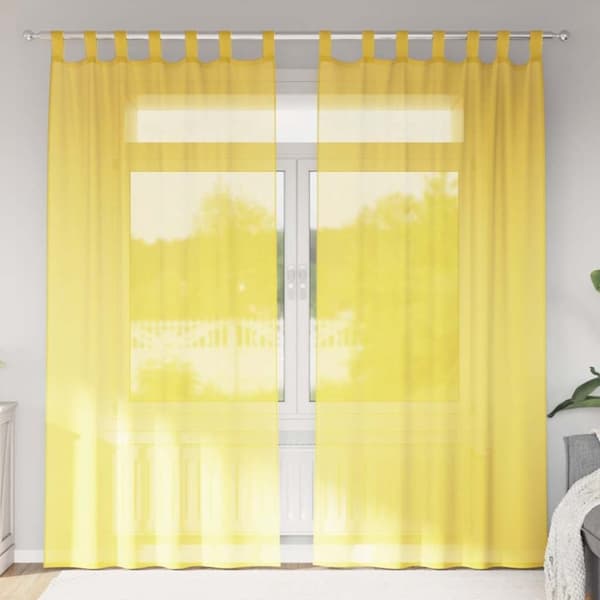 vidaXL voile-gardiner med løkker 2 stk. 140x245 cm gul