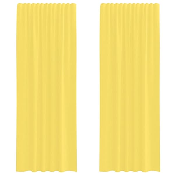 vidaXL Voilegardiner med hemper 2 stk gul 140x260 cm